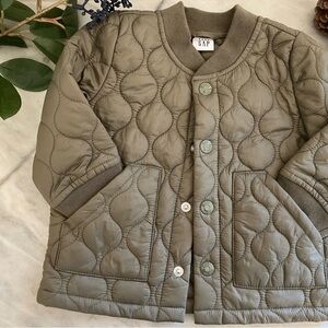 GAP Kids Quilted Puffer Jacket - Olive